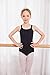 Arshiner Kids Girl's Double Strap Slim Solid Camisole Leotard Black(FBA) 140(Age: 7-8Y)
