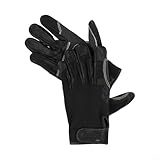 Guantes de escalada de cuero vacuno de dedo completo compatibles con escalada en roca, espeleología, descenso y deportes al aire libre, guantes de cuero protectores antideslizantes (XL)