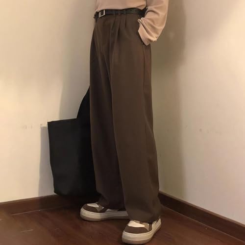 Men's Straight Leg Pleat Front Dress Pants Old Money Pleated Baggy Wide Leg Slacks Casual Suit Pants for Men4