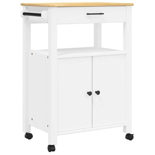 Kitchen Trolley Monza 23.6x15.7x35.4 Solid Wood Pine Kitchen Dining Trolleys-iUpOO1If