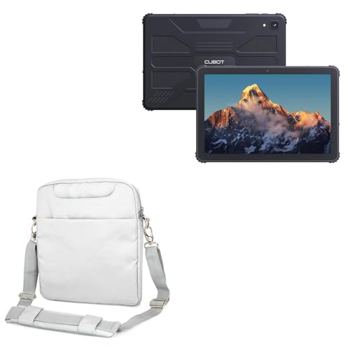 BoxWave Case Compatible with Cubot Tab Kingkong - Encompass Urban Bag, Over Shoulder Messenger Straps Handle Bag Pockets - Cool Grey