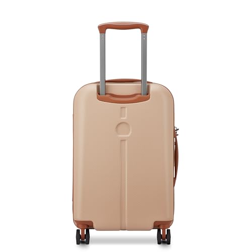 Image of DELSEY PARIS Lucette 55 cms Small Cabin ABS /Polycarbonate Hard Sided 8 Wheels and Expandable Spinner Suitcase /Trolley Bag for Travel with TSA Lock- Sand
