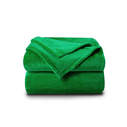 Image of NANPIPER Fleece Blankets Super Soft Flannel Queen Size Blanket for Bed Luxury Cozy Microfiber Plush Fuzzy Blanket,Emerald Green