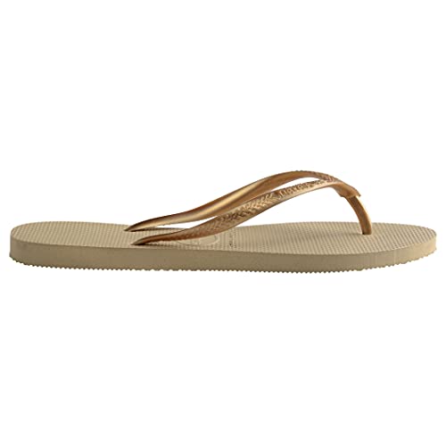 Chinelo Slim, Havaianas, Meninas, Areia/Dourado Claro, 29/30