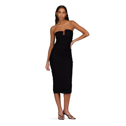 black strapless dress forever 21 Women's Maxi with Side Ruching on Both Sides and Metal Detail with Beads at Bust, Black, XS : Clothing, Shoes & Jewelry hugging bodycon silhouette feminine midi dress cowboy boots - Dallas Color:black rococo floral