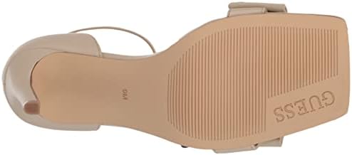 GUESS Women's SANCIA Heeled Sandal, Cream 110, 9.5 | Image 3
