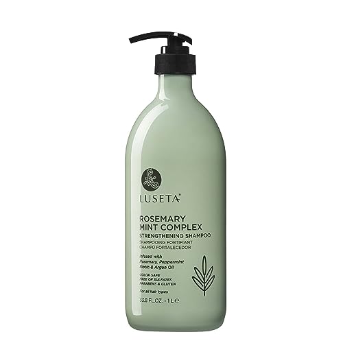 Luseta Rosemary Mint Strengthening Shampoo Hydrating and Nourishing Damaged Hair Thickening Shampoo for Thinning Hair,Reduce Frizz and Add Shine for All Hair Types, Sulfate Free 33.8oz