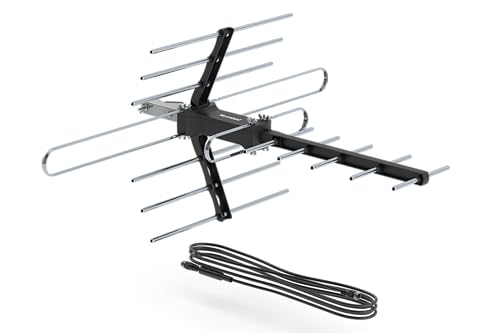 Mornixol Outdoor TV Antenna, 70-Mile Range TV Antenna, Easy No-Tools Installation, Weather-Resistant, Mountable Antenna for 4K, 1080P, HD Local Channels, Supports Smart TVs