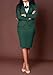 Tcremisa Women's Fashion 2 Piece Professional Suit Business Outfits Casual Long Sleeve Blazer and Pencil Skirt Set Green