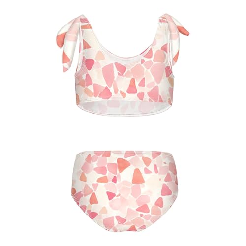 Red Glitter Texture Girl 2 Piecing Kids Bikini Set Beach Swimsuits Swimming Suits Cute Shoulder Strap2