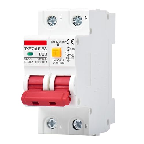 Disjoncteur RCBO 50A évite le court-circuit avec son interrupteur différentiel 2P