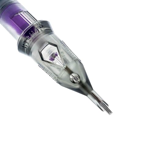 Bishop Tattoo Da Vinci V2 Cartridges - Regular - 12 Gage With 07 Pins - Hollow Round Liner Long - 20 Cartridges