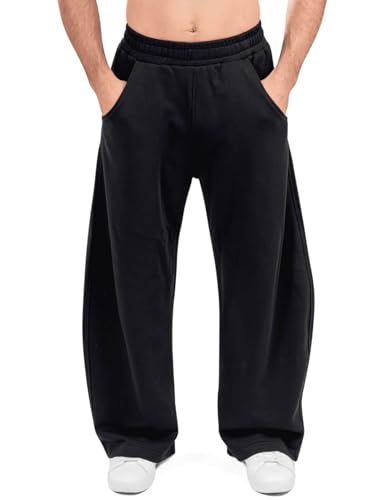 La mejor comparación de Pantalón los mejores 5. 46 HeSaYep - Pantalones deportivos holgados de forro polar para hombre, de pierna ancha, pantalones deportivos para gimnasio, con bolsillos, Negro, Large