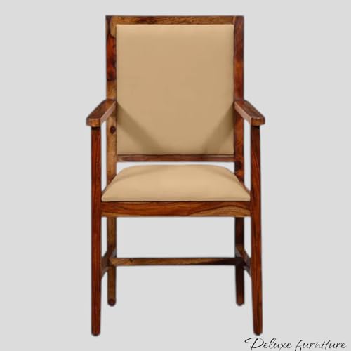 Image of Solid Wooden Chair | Arm Chair for Living Room, Bedroom & Home (48D x 53W x 99H Centimeters (Provincial Teak, One Seat)