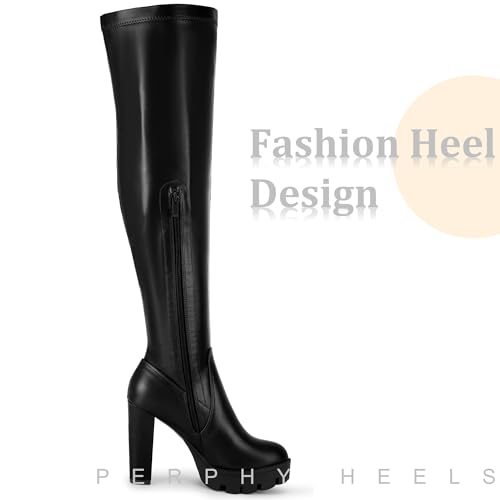 Perphy Thigh High Boot Chunky Heels Over the Knee High Platform Boots for Women4