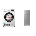 Hisense WFVC6010E - Lavatrice a Carica Frontale 6 Kg, 1000 rpm, 15 Programmi, Display LED & MTM55205SE Frigorifero Doppia Porta a Libera Installazione Modello 2022, 206 L, Silver