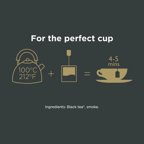 Taylors of Harrogate Lapsang Souchong, Black Tea, Pillow Tea Bags, 50 Count (Pack of 6), Smoky, Rich and Strong, Caffeinated, Enjoy Hot or Iced, 300 Teabags Total
