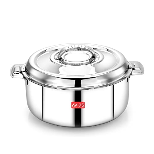 AVIAS Avistar Double Wall Insulated Stainless Steel Large Big Size Casserole 10000ml, Hot Pot for Rice Gravy Curry, Chapati Box, Hot Boxes for Kitchen with Lid, Twist Lock Casserole, 10L (B0CKW76P4H) Amazon Price History, Amazon Price Tracker