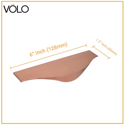 Image of VOLO 6 Inch Aluminium Kitchen Profile Handle - Sleek and Durable Handle for Modern Kitchen Drawers, Cabinets, and Furniture Pulls (128mm) (2, Rose Gold)