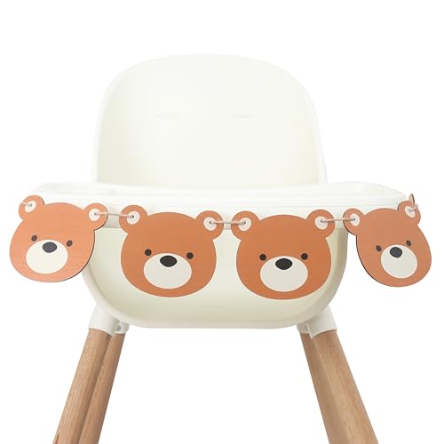 Wood Teddy Bear High Chair Banner For 1st Birthday，Bear Party Dec...