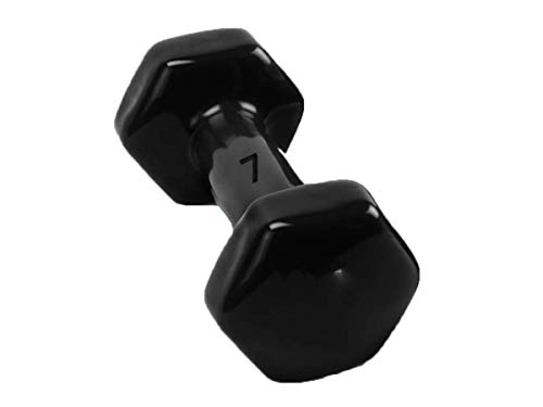 Halter Sextavado Emborrachado 7kg Peso Musculação Bravus