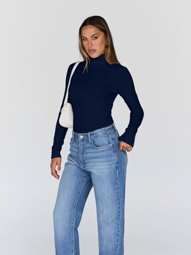 Image of Trendy Queen Women's Turtleneck Long Sleeve Shirts Basic Underwear Tops Winter Clothes 2026