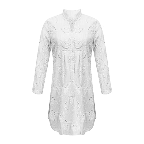Robe robe de printemps été 2026 ample chic brodée fleurie