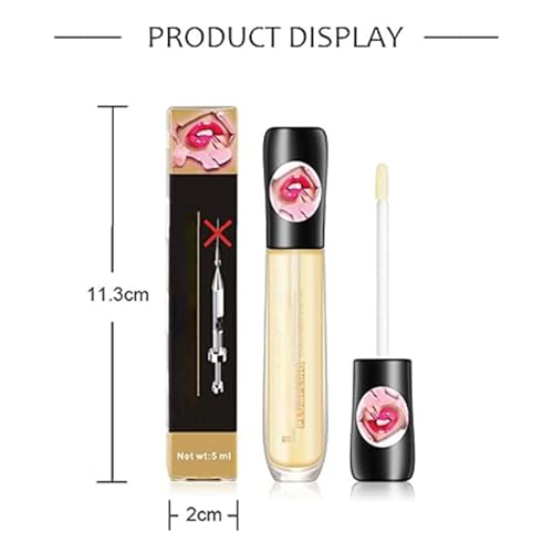 2Pcs Plumping Lip Maximizer Serum – 3D Lip Plumper Extreme für sofort voluminöse Lippen | Lip Gloss Enhancer Booster Volume mit Hyaluron | Transparente Lippenvergrößerung