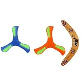 wuqyehr 3 Stück Boomerang Set, Holz & Leucht Bumerang für Outdoor Spiele