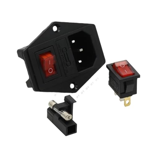 Enchufe IEC C14 con interruptor AC-01A amarillo para proteger equipos contra sobrecargas 6