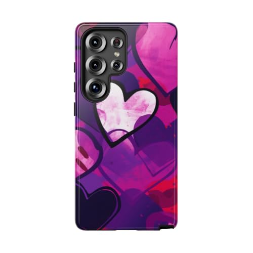 Coque Samsung S25 Ultra motif cœurs pop art rigide brillante