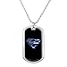 GRAPHICS & MORE Superman Thin Blue Line Flag Shield Logo Military Dog Tag Pendant Necklace with Chain