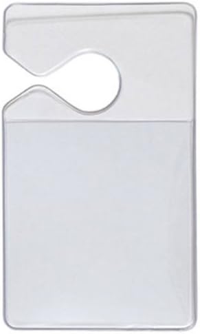 5 Pack - Clear Parking Permit Holder - Durable Vertical Parking Lot Pass Rear View Mirror Hanger - for Small Stickers and Passes - for Car or Truck by Specialist ID