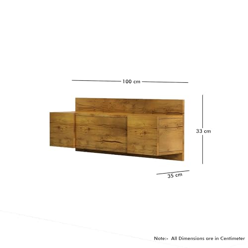 Image of Bniture Engineered Wood Wall Mount Dressing Table with 2 Door, Mirror and Huge Storage Space | Wall Mount Vanity (Giant Wood, HXDR109)