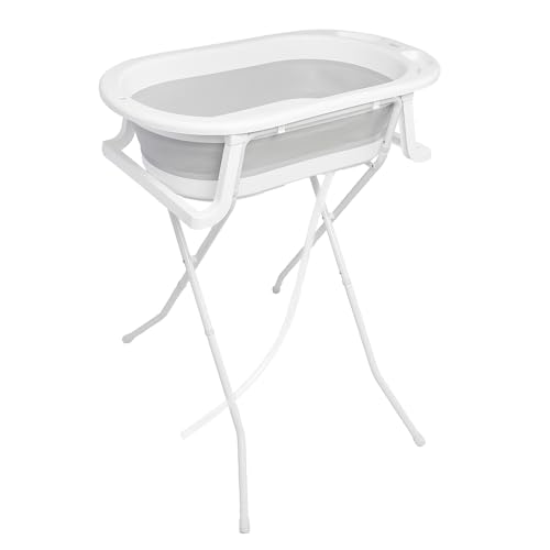 Banheira Retrátil Cosco Kids, Drippy, com Suporte, até 3 anos, Cinza