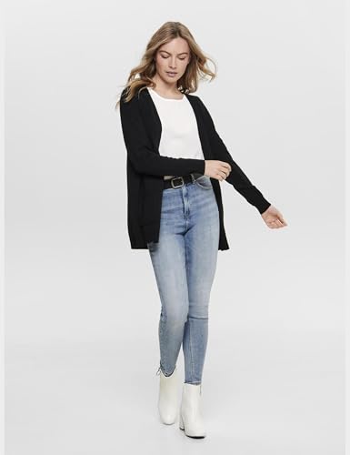 ONLY Damen Onllesly L/S Open Cardigan KNT Noos Strickjacke,Schwarz,L – Ansicht 2