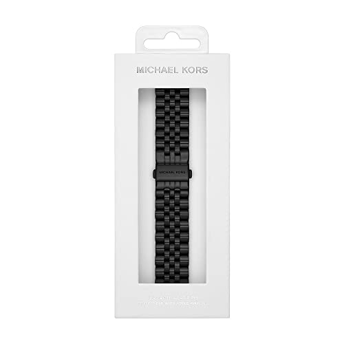Michael Kors Band Compatible with Apple Watch, 38/40/41 mm:42/44/45/49 mm-20 mm Black Stainless Steel, MKS8056E - Image 2