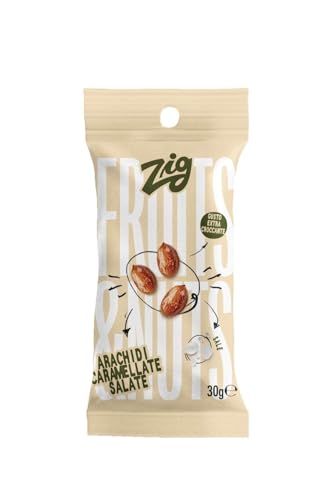 ZIG - Snack Fruits & Nuts - Pralinierte und gesalzene geröstete Erdnüsse 300 g | 10 Packungen à 30 g