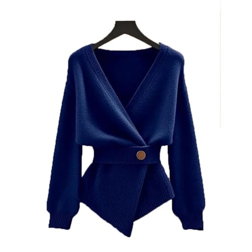 Women V-Neck Sweater Spring Autumn Loose Casual Long Sleeve Knitwear Soft Fashion Knitted Cardigan Coat3