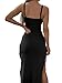 LYANER Women's Tie Knot Cut Out Side Split Slit Hem Sleeveless Knit Bodycon Maxi Dress Black Small