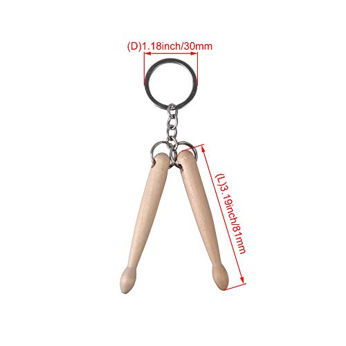 Llavero coleccionable de mini baquetas naturales resistentes, paquete de 5 miniatura 6