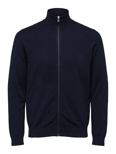 SELECTED HOMME Homme Slhberg B Noos Cardigan À Fermeture Éclair Maillot de surv tement, Bleu (Bleu Marine Blazer/Melange), M EU