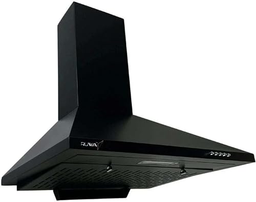 Image of RUWA GARNET 60 cm Filterless Wall Mounted Kitchen Chimney Black | 1000 CMH Suction Power | Auto Clean | 3 Speed Push Button Control | Low Noise | For 2-4 Burner Gas Stoves