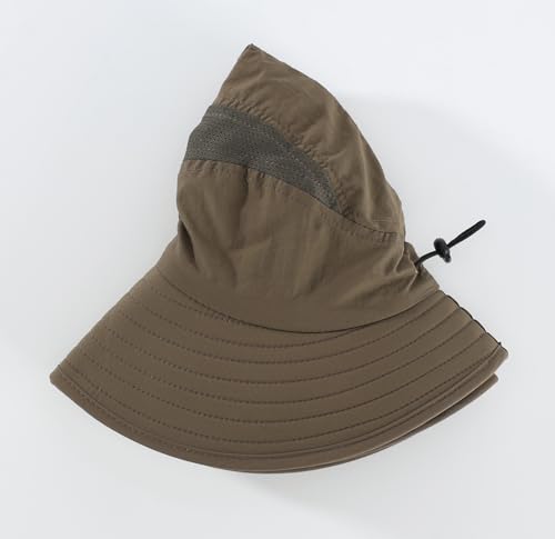 Image of Home Prefer UPF 50+ Mens Wide Brim Fishing Hat with Neck Flap Sun Hat for Men Women Sun Protection Cap