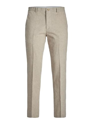 Pantalon slim fit en lin Riviera Jack & Jones Junior pour adolescent en beige