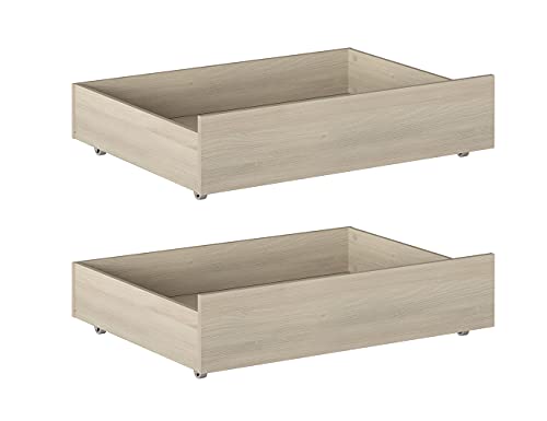Iconico Home MIK, Juego de 2 cajones para Debajo de la Cama, Madera compuesta, Roble, 100,5 x 68 x 21 cm