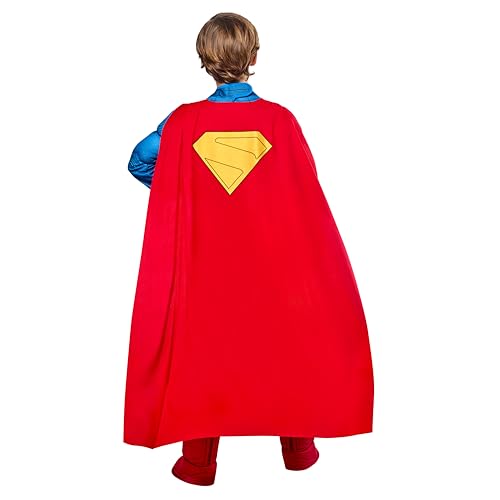 Rubies Superman Deluxe Kids Boys Costume Jumpsuit with Shoe Covers and Cape - Image 4