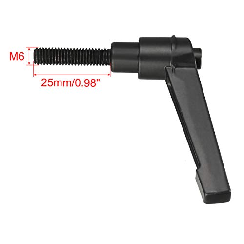 Image of uxcell M6 x 25mm Handle Adjustable Clamping Lever Thread Push Button Ratchet Male Threaded Stud Knobs Locking Rotating Screw Handles Quick Release Bolt Black 3pcs