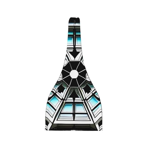 Newborn Baby Hat, Octagon Building Print Soft Top Knot Beanie Cap, Cute Baby Headwear for 0-6 Months Black2