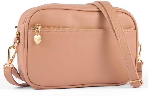 Triple Zip Small Crossbody Bag for women Pu Leather Purses Small Shoulder Handbag
